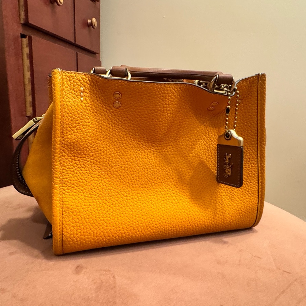 Coach Yellow Leather Tote Bag